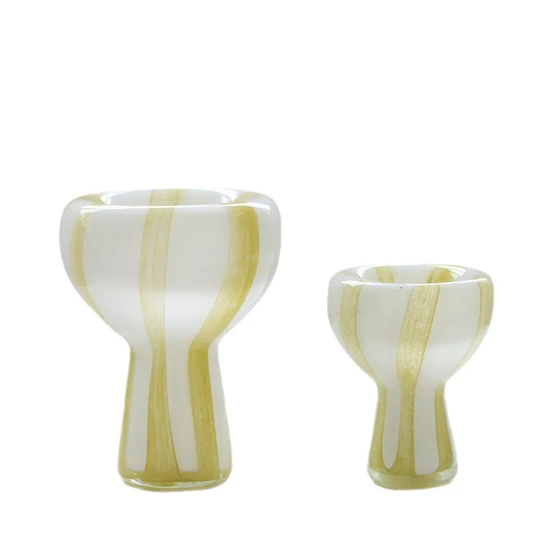 

Open striped glass decorative vase dried flower TV cabinet living room countertop flower arrangement