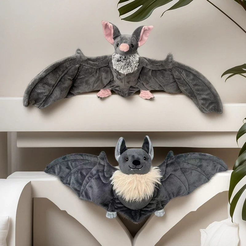 جميل رمادي الخفافيش أفخم محشوة الخفافيش دمية أفخم رمي وسادة للبنين والبنات عيد الميلاد عيد الهالوين الديكور هدايا العيد