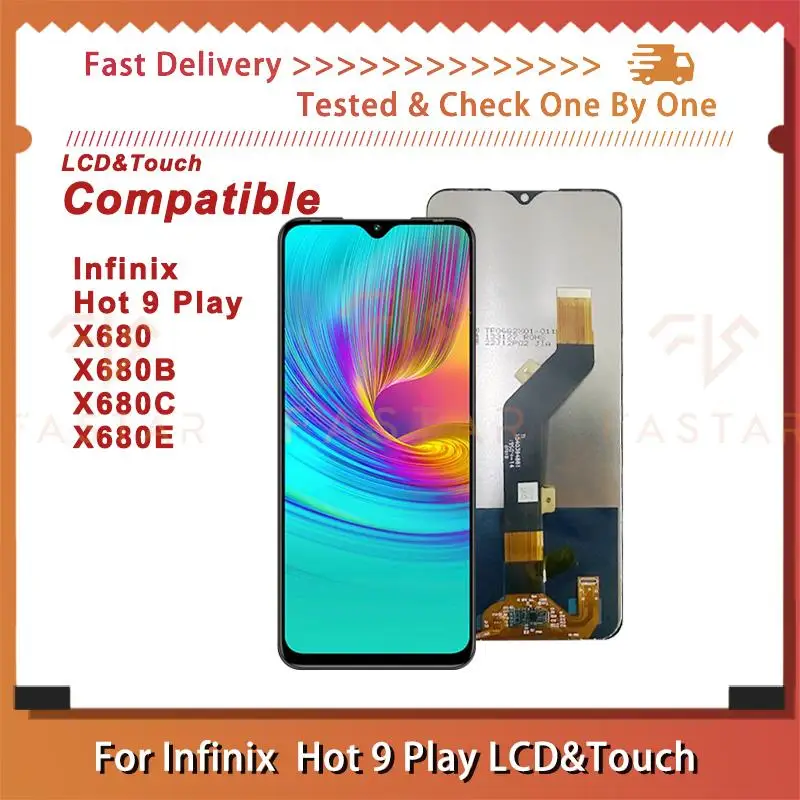 

6.82"Original For Infinix Hot 9 play lcd X680X /B /C /E LCD Display Touch Digitizer Assembly Repair phone Screen Hot9play lcd