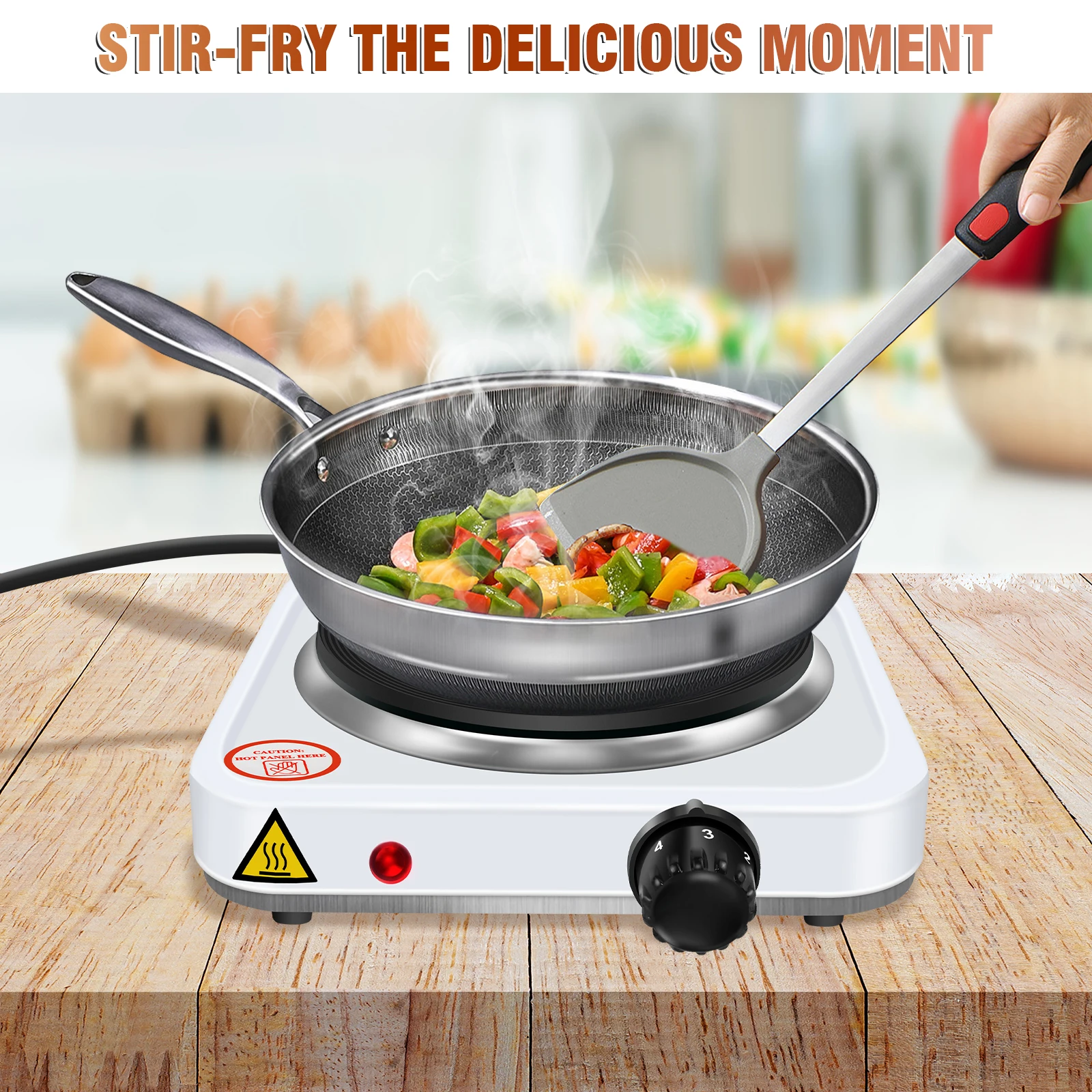 Single Electric Hot Plate Portable Table Top Cooker Hob 1000W Electric Single Burner or Home Kitchen Warming/Cooking