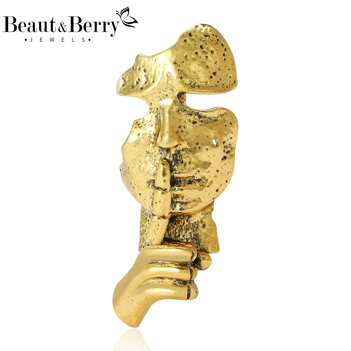 Beaut&Berry Vintage Enamel Mask Brooches for Women Unisex Figure Pins Casual Party Jewelry Accessories Gifts Decoration