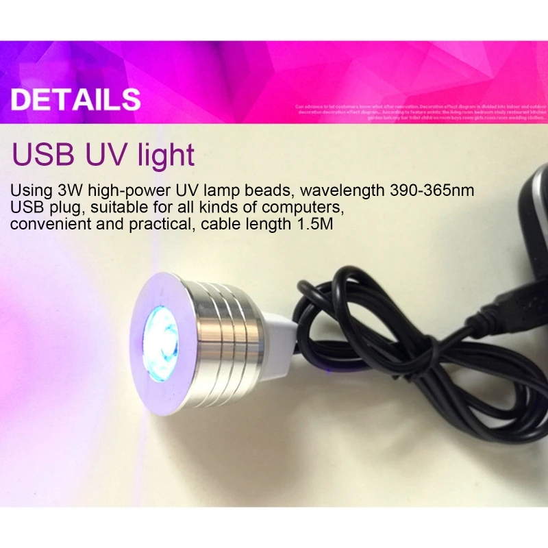 Lampade per polimerizzazione della colla UV a LED Luci ultraviolette USB Luci riparazione del telefono dello schermo per
