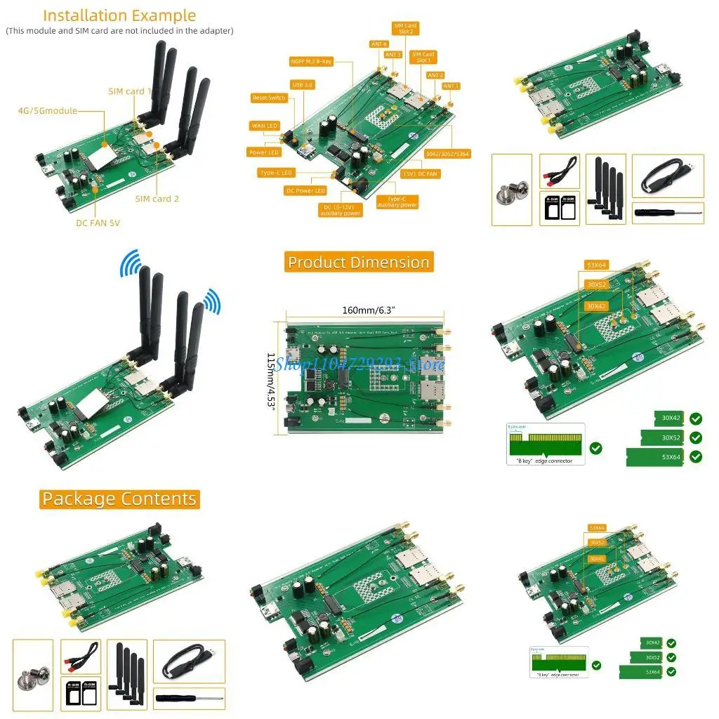 

Y2GD M.2 до USB3.0 Адаптер Антенна NGFF Беспроводной конвертер для модуля 3G 4G