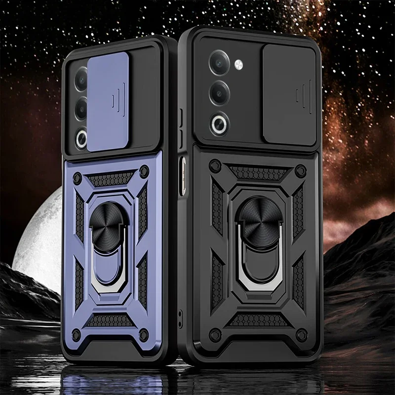 

Capa For OPPO A5 5G A5i Pro A5X Case Armor Slide Camera Lens Protection Back Cover for OPPO A5 5G A5X A5i Pro Ring Stand Funda