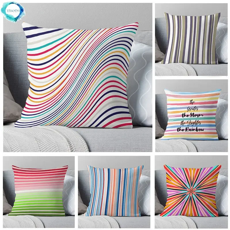 

45x45cm Cushion Cover Rainbow Geometry Polyester Pillowcase Sofa Chair Bed Livingroom Decorative Pillow Cover