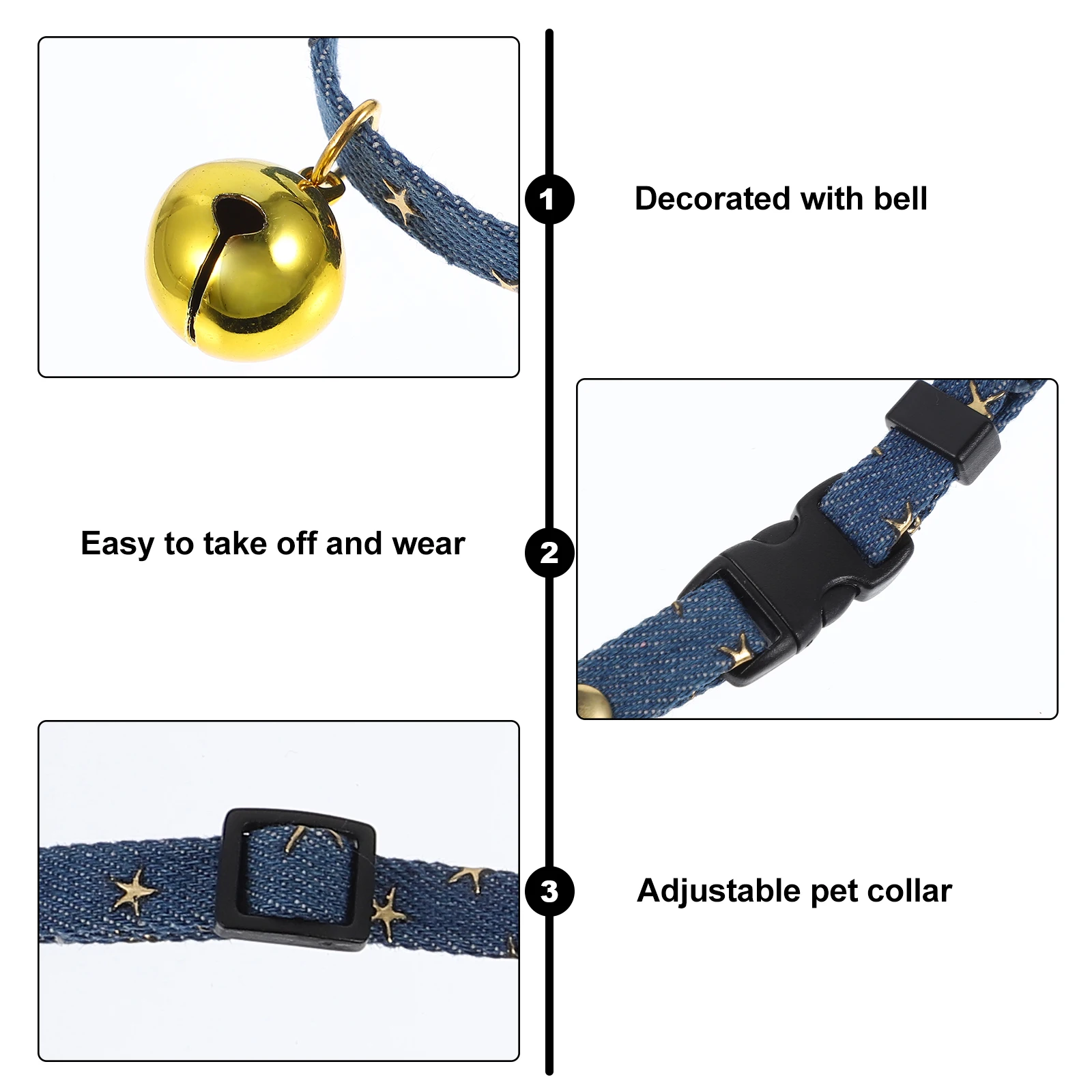 

Cat Collar Adjustable Necktie Kitten Medium and Small Dogs Bell Fabric Neckwear