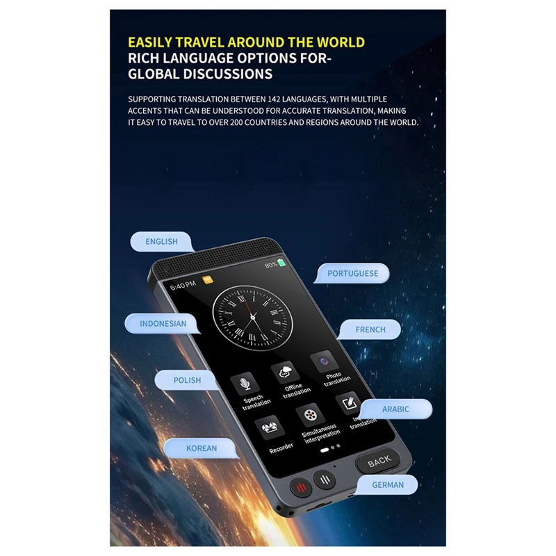 D21 جهاز مترجم الصور الصوتية الذكي AI عبر الإنترنت دون اتصال في الوقت الحقيقي 142 لغة معدات الترجمة-A22U #4