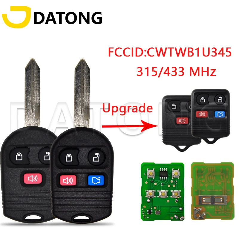 Datong World Remote Control Key Fit For Ford Escape Explorer Mazda 315/433MHz CWTWB1U331 CWTWB1U345 Replacment Upgrade Smart Key