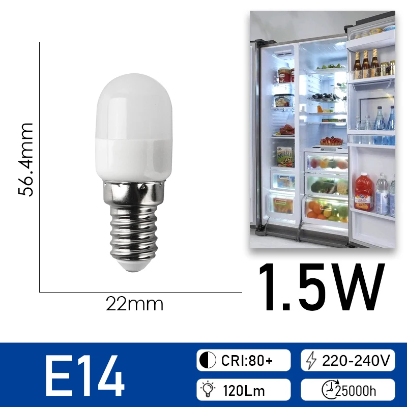 1-10 個 LED 電球 E14 220V 冷蔵庫電球冷蔵庫ディスプレイランプミニ