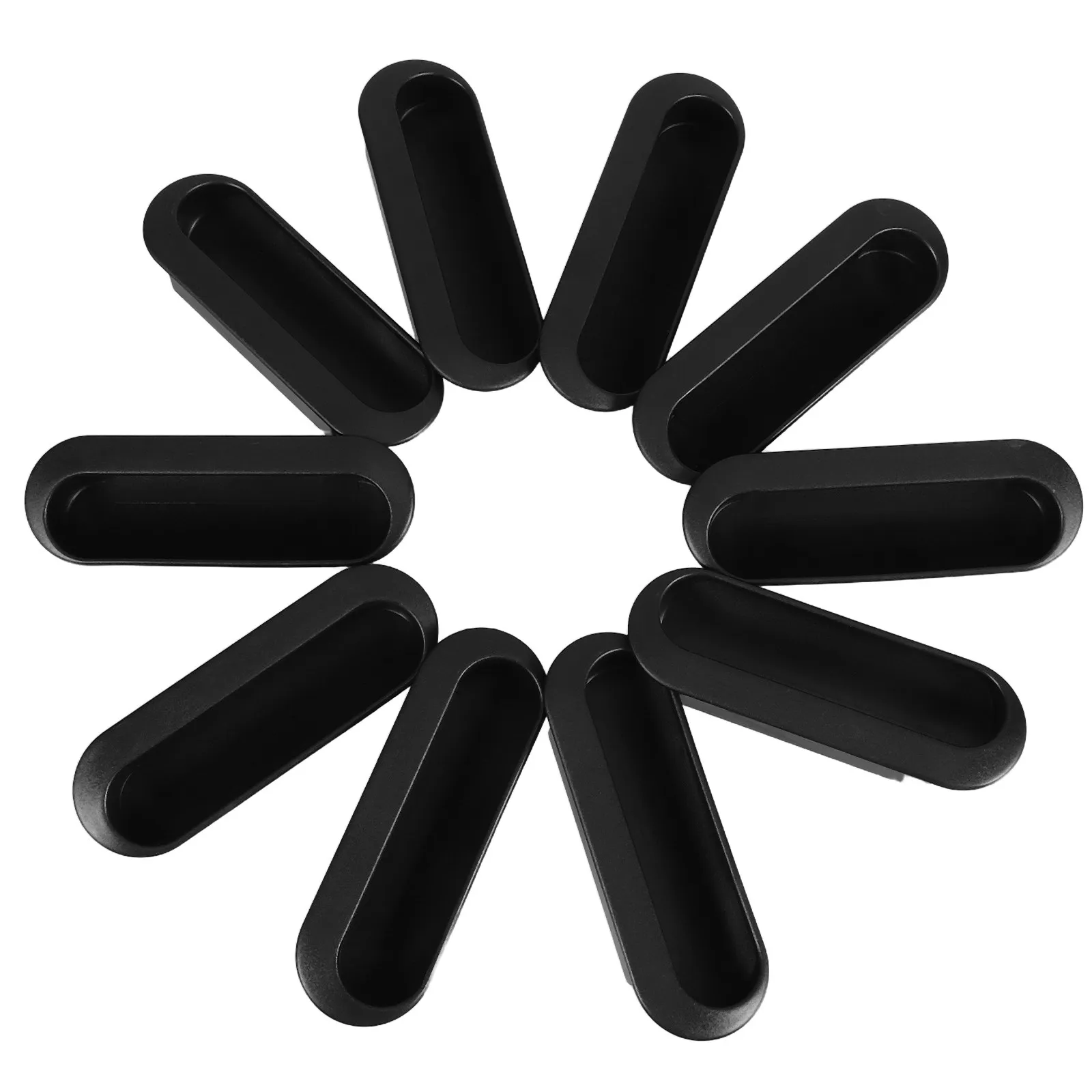 10Pcs Plastic Recessed Cabinet Pull Handles Hidden Embedded Door Pulls for Sliding Doors Filing Cabinets Wardrobes