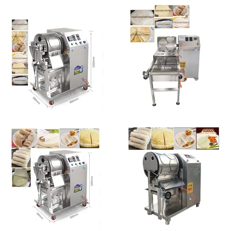 Crepe and Pancake Makers Automatic Samosa Pastry Sheet Equipment Production Line Injera Spring Roll Making