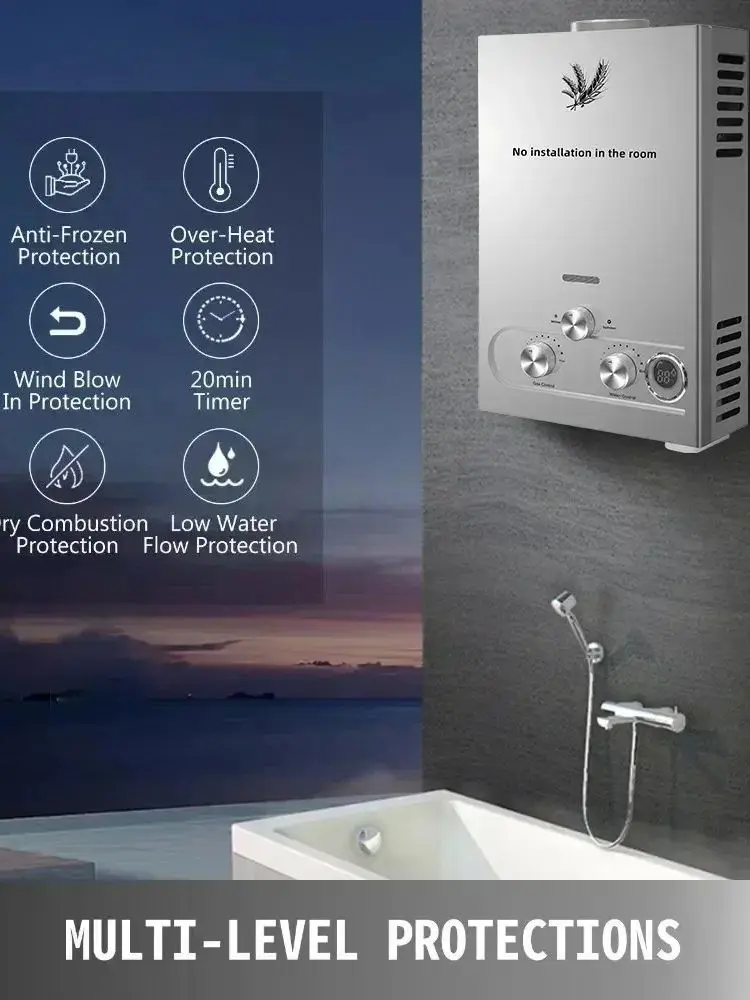 Sihao chauffe-eau au gaz de pétrole liquéfié GPL 6L 8L 10L 12L 16L 18L chauffe-eau au gaz de pétrole liquéfié au Propane Butane