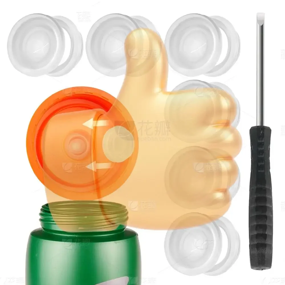 

Набор из 6 силиконовых клапанов с пластиковыми вставками и отверткой, сменные клапаны, подходят для бутылок Gatorade Gx.