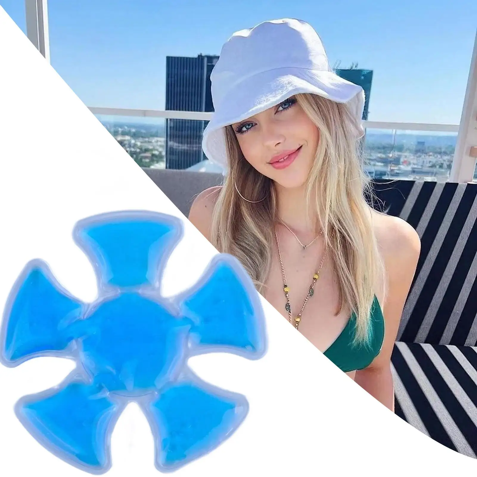 

[Cooling Gel Pack] Reusable Helmet and Hat Cooling Gel Pack - PVC Ice Bag for Adults, Portable Brain Cooling Pad, Durable