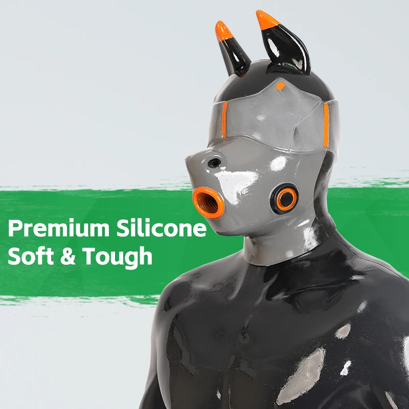 Furrjoi Silicone Horse Drone Head for Cosplay Costumes Latex Furry Fetish Hood Fursuit Color Customizable Anime Cyberpunk