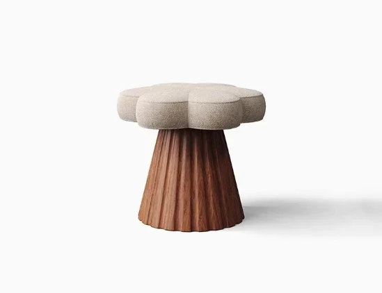 The product can be customized. Makeup stool simple French medieval solid wood flower chair