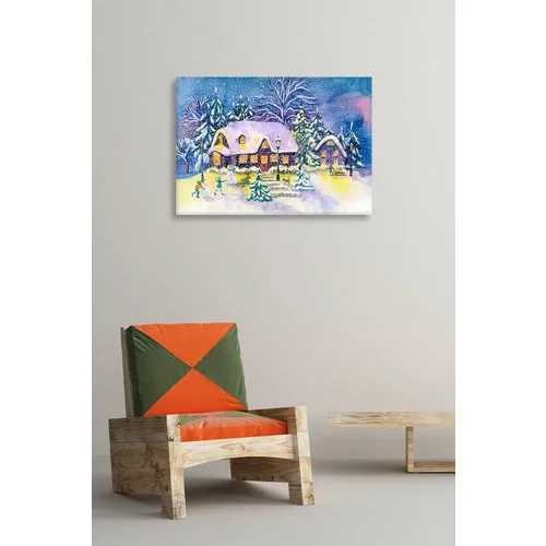 Dom Decor Chirstmas Day Happy Family Snowman 50x70 Canvas Table image 2