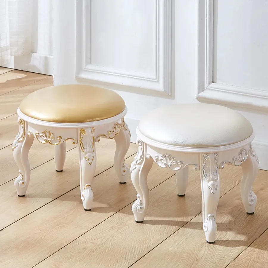 Leather European Stool Decoration Bedroom Vanity Stool Nordic Small Bench Dressers Meuble De Salon Pouf Living Room Furniture