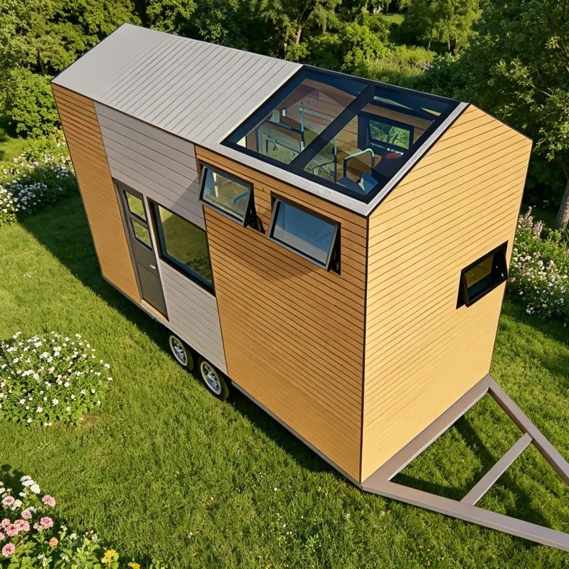 Movable Tiny House on Wheels Portable Living Unit, For Extended Road Trips & Full-Time Travel For Nomadic Travelers
