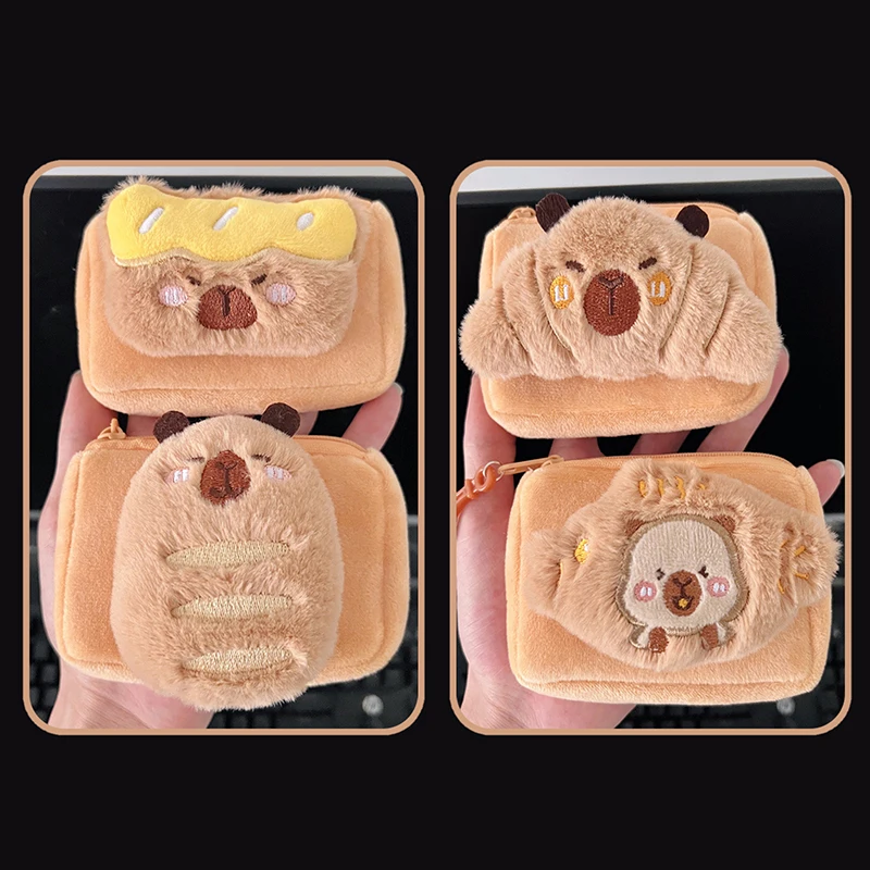 

Fun Plush Capybara Cartoon Coin Purse and Earphone Holder for Unique Children's Gifts