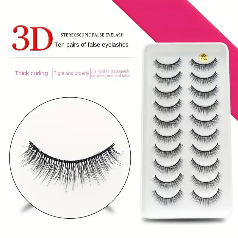 10 Paar übernatürliche, hautfarbene künstliche Wimpern, leicht und hautfreundlich, antiallergisch, frisch und atmungsaktiv, sehr geeignet für den täglichen Gebrauch. – Detail 6