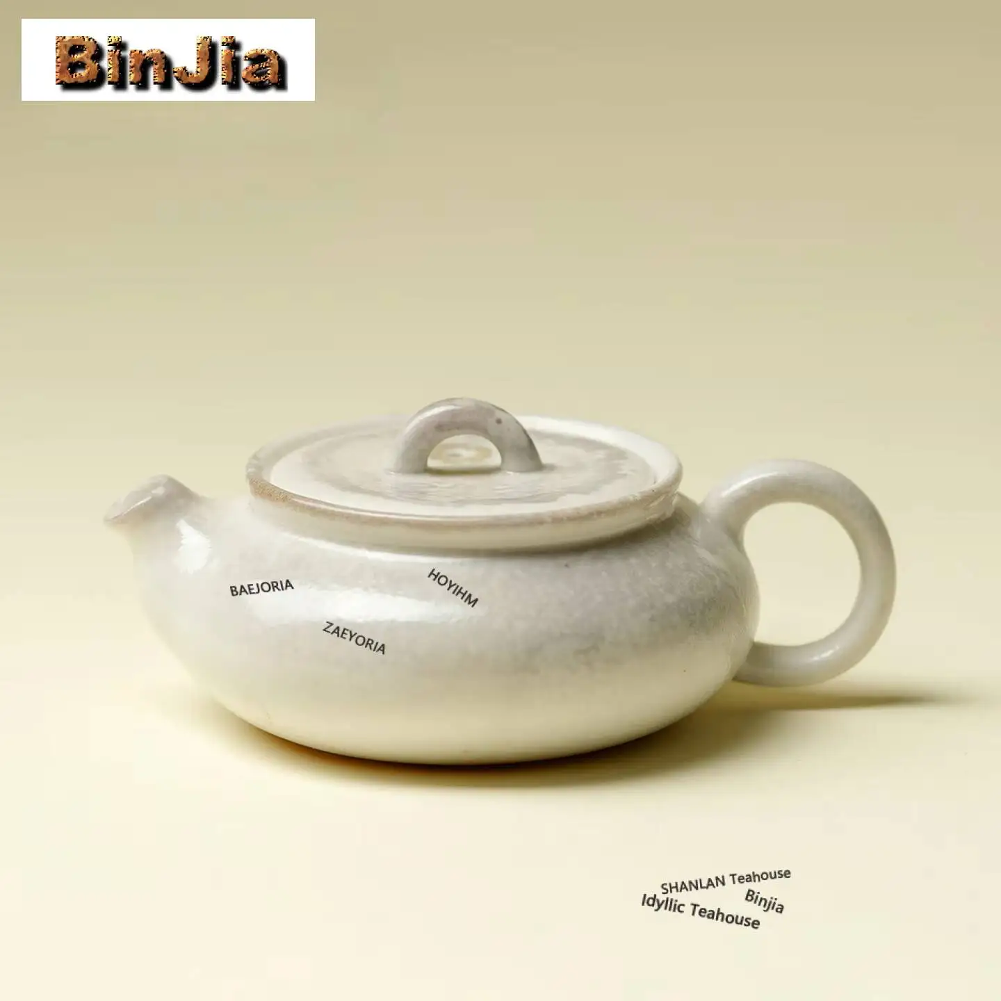 

60ml Kiln Fambe White Shino Ware Teapot Luxury Tea Infuser Pot Tea Brewing Kettle With Strainer Tea Items Supplies Collection