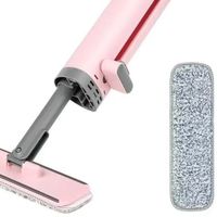 Portable Self-Squeeze Mini Mop Short Mop Rotatable Crevice Brush 2 Reusable Microfiber Pads Floor Window Cleaning System Desktop