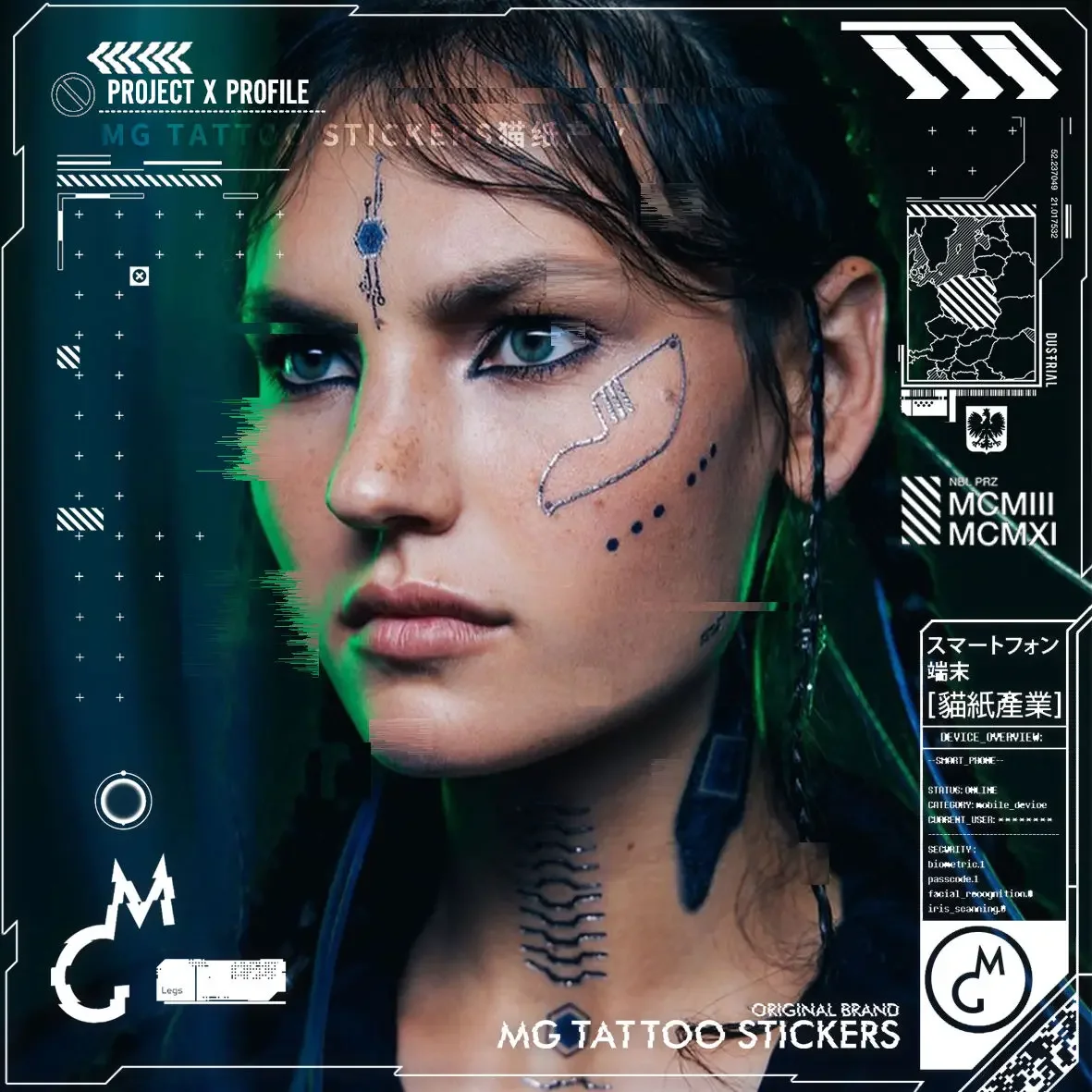 Cyberpunk Temporary Tattoo Art Circuit Board Fake Tattoo Lasting Tatoo Sticker Cosplay Waterproof Stickers Tatuajes Temporales