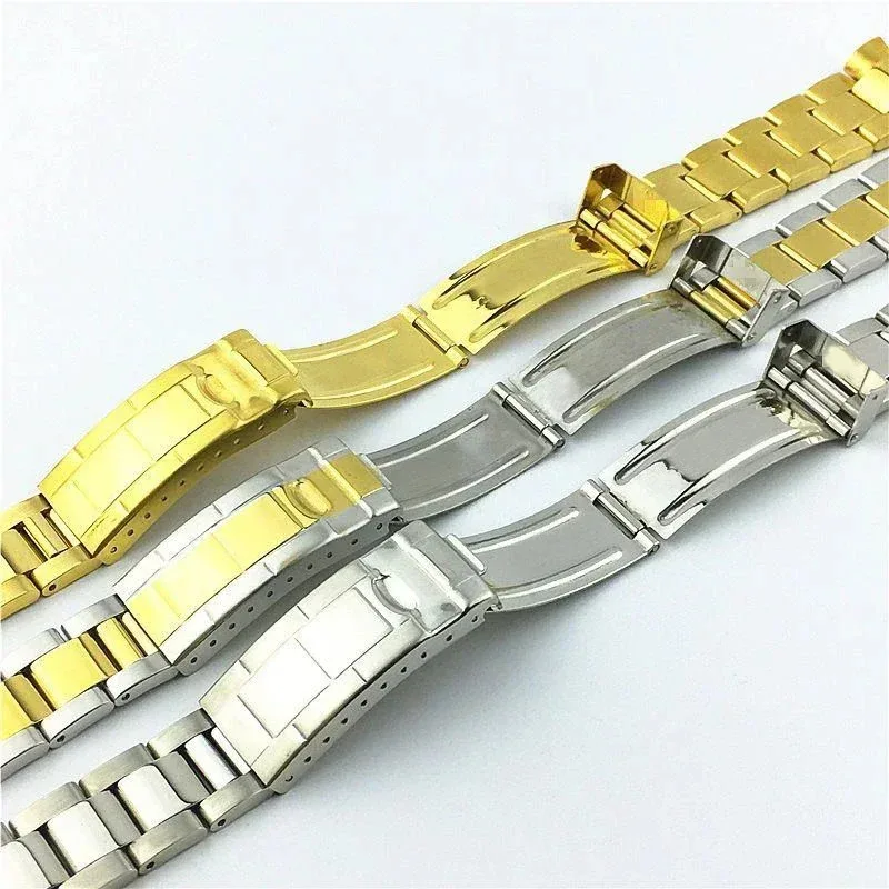 Stainless Steel Curved End Bracelet Vintage Watch Band Fits For Rolex Submariner 16610 for Water Ghost Steel Straps 20mm