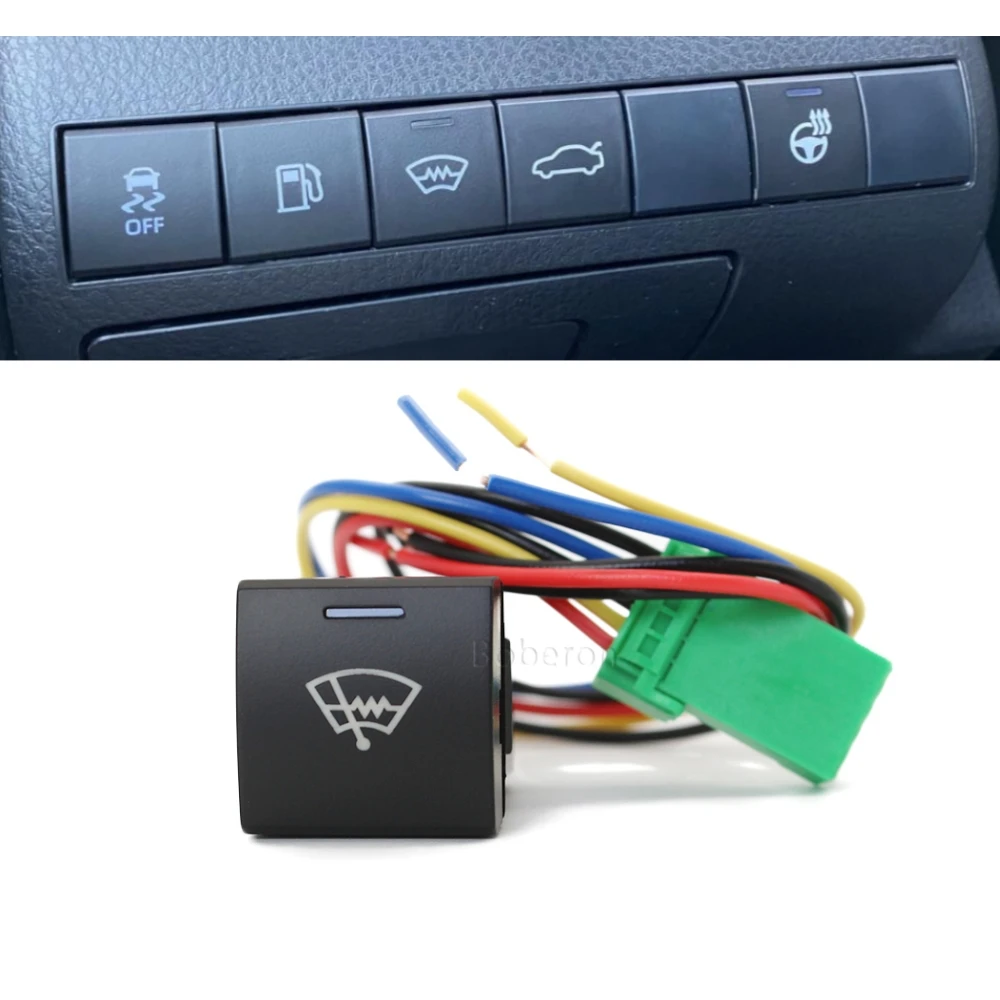 Auto Gemodificeerde Schakelaar Voorruit Verwarming Drukknop Schakelaar Met Draad Voor Toyota Camry Altis Hilux L300 2018 Rav4 Prado 150