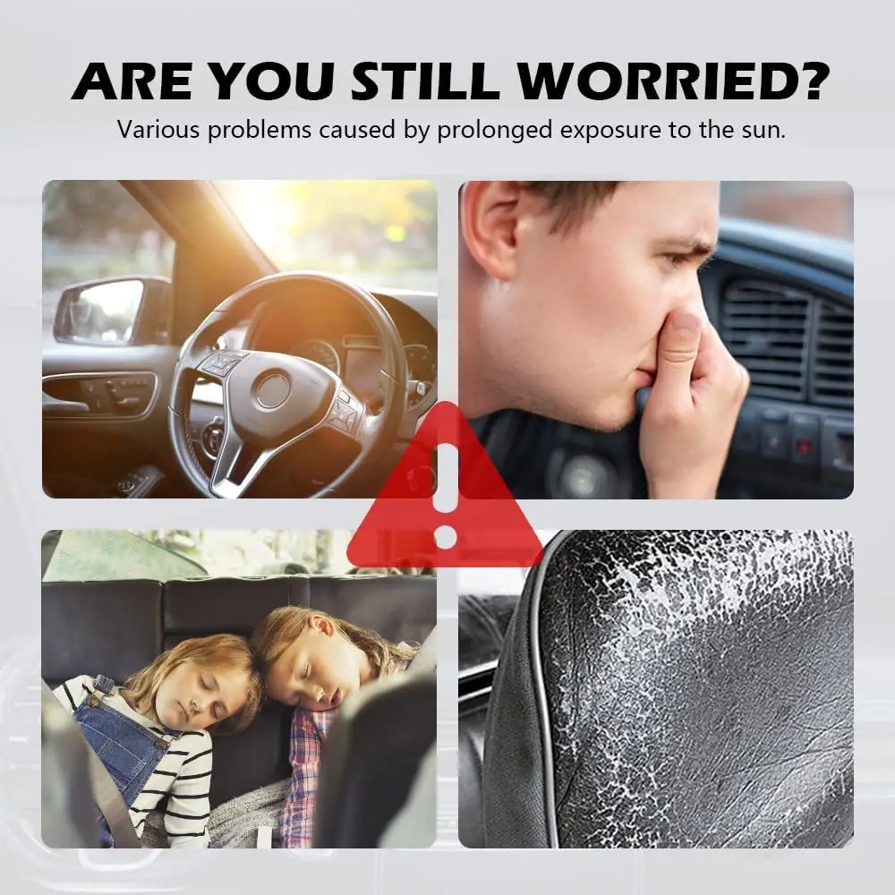 57.09 * 31.5 "الزجاج الأمامي الشمس الظل طوي، ترقية 210T الراديوم التيتانيوم الفضة غطاء الزجاج الأمامي للسيارة مع كيس التخزين ل Aut #3