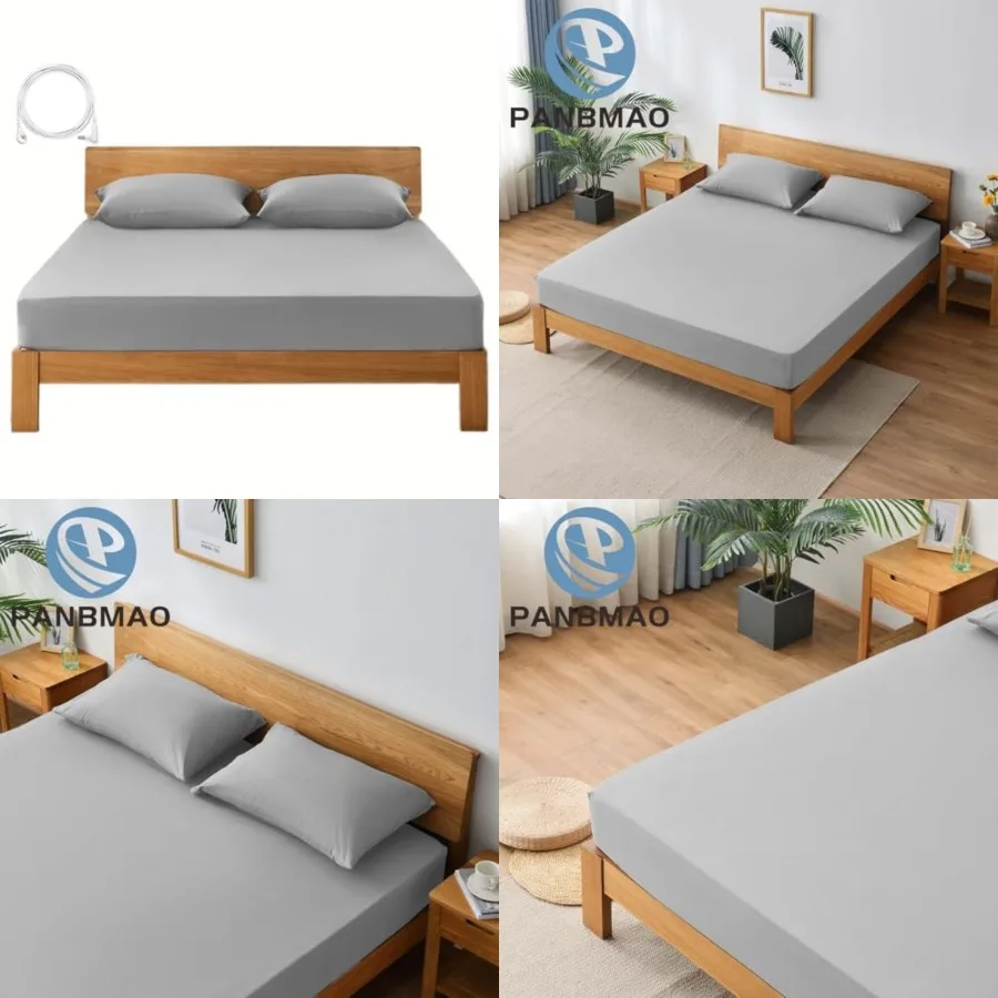 

Grounding Sheets Deep Pocket 12% Silver Fiber and 88% Organic Cotton, Fitted Grounded Earth Bed Sheets for Improved Sleep,- 60"