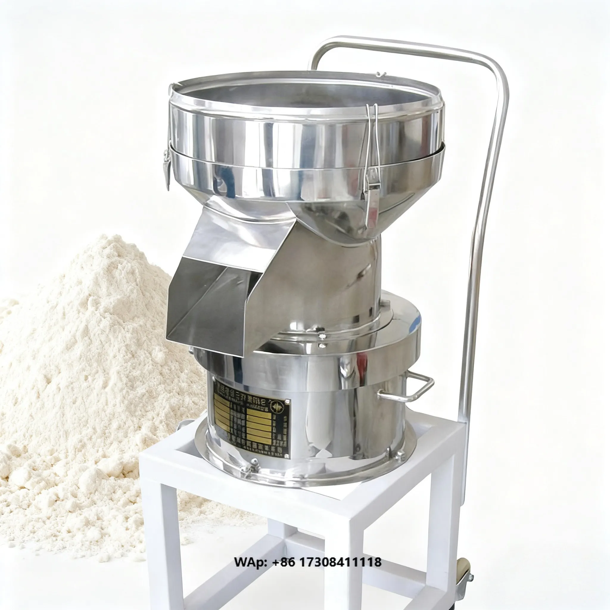 Small Stainless Steel Motorized Vibrating Sieve Machine for Wheat Flour Corn Starch Powder Screening High Efficiency Precision