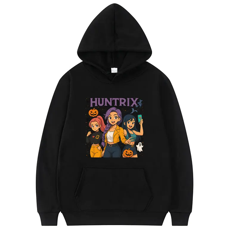 

Kpop Demon Hunters Rumi Mira Zoey Graphic Print Hoodie Men Women Halloween Pullover Hoodies Male Vintage Oversized Streetwear