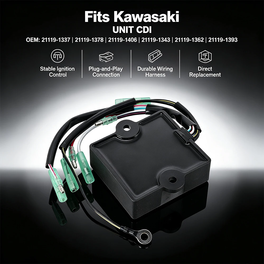 Unit CDI COMP For Kawasaki KX125 KX125-J1-J2-K1 KX250 KX250-J1-J2-K1 1992 1993 1994 OEM:21119-1337 21119-1378 21119-1343