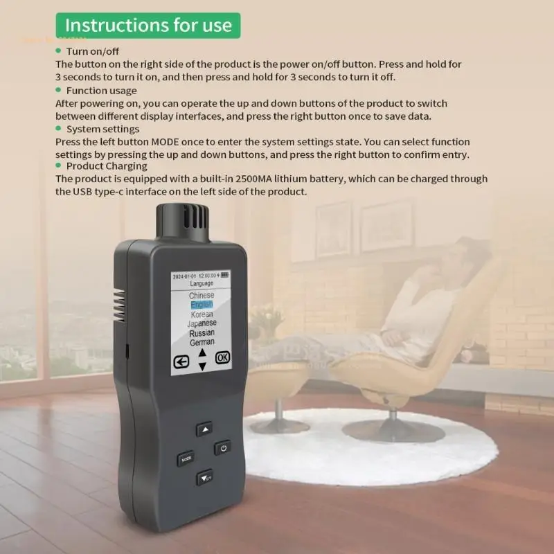 

Accurate Tester Air Quality Detector for Indoor Home Multifunction Air Quality Pollution Testing Meter with Data Dropship