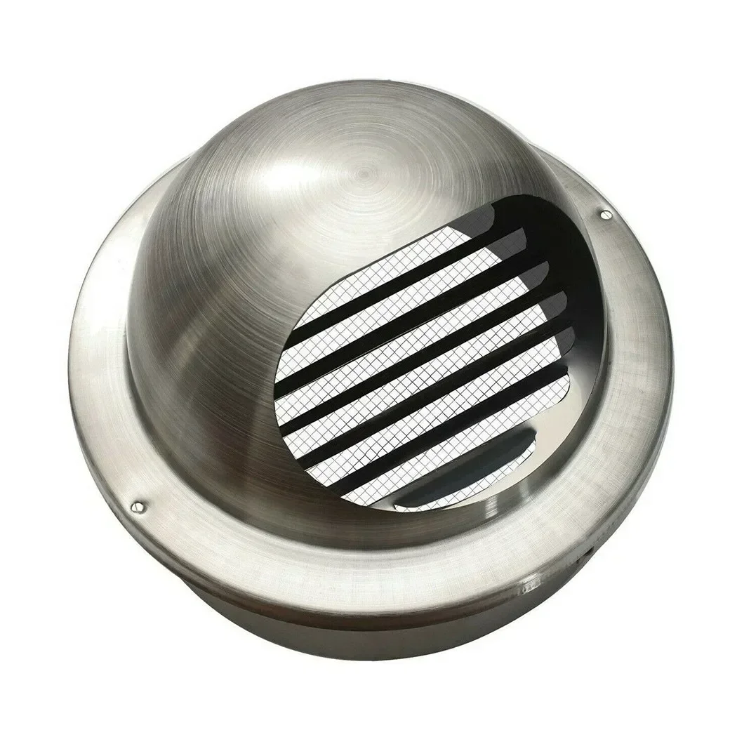 Air Vent Grille Stainless Steel Round Bull Nosed External Extractor Wall Vent Outlet Exterior Wall Air Vent Ducting Ventilation