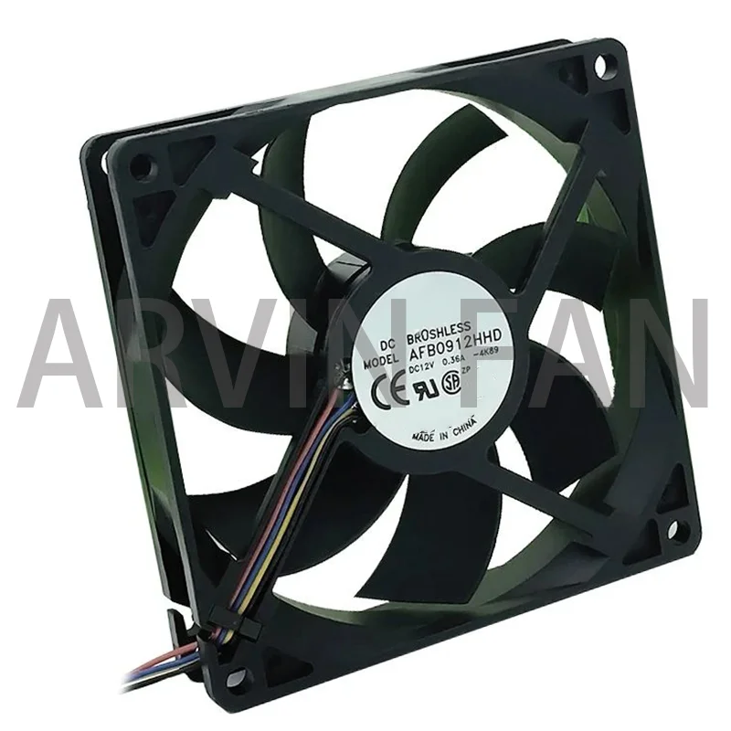 Original AFB0912HHD 9CM 9020 12V 0.36A PWM Intelligent Fan Speed Control Cooling Cooler