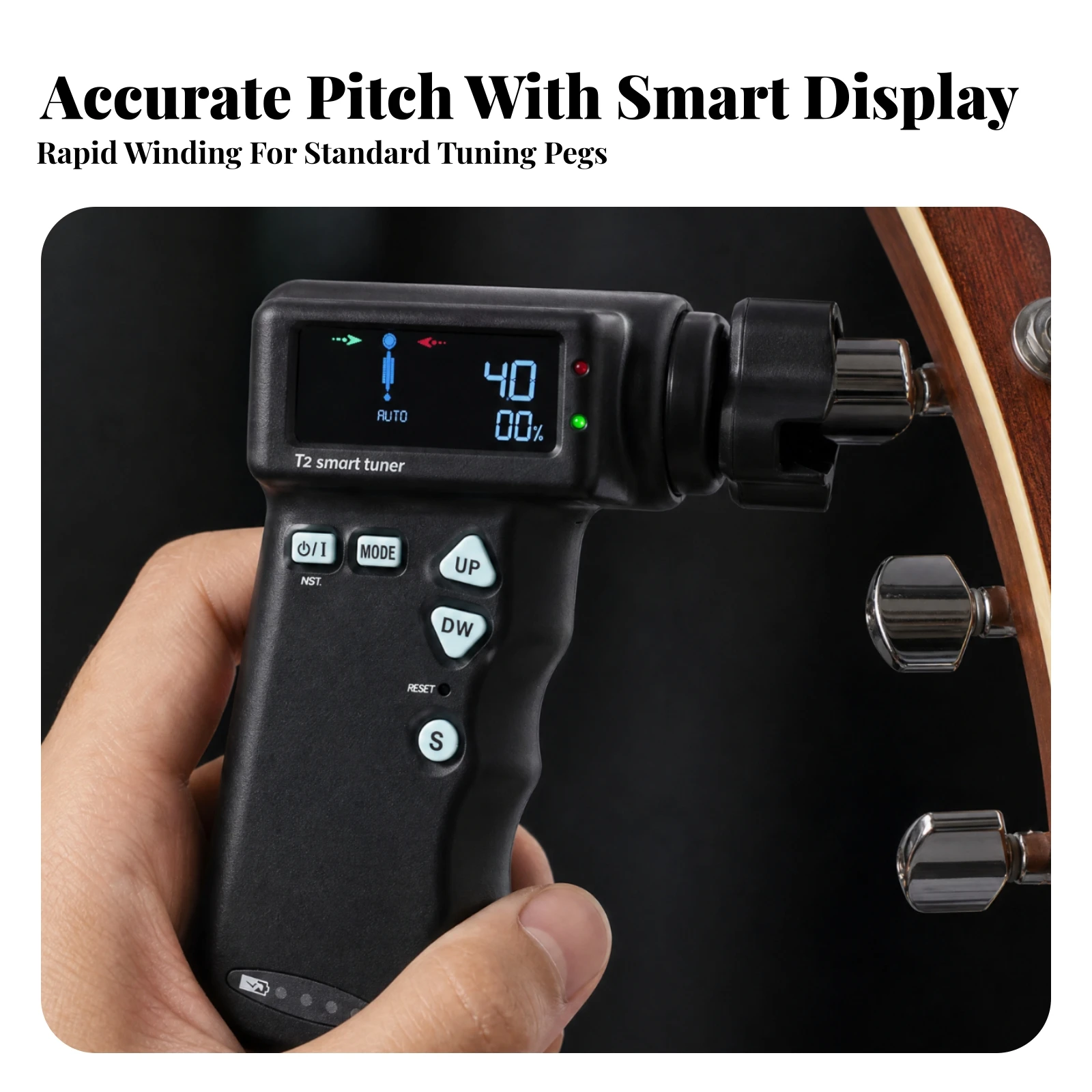 Guitar Tuner Winder Motorized Automatic Guitar Winder Instrument Tool Portable Ergonomic for Guitarists, Live Setup