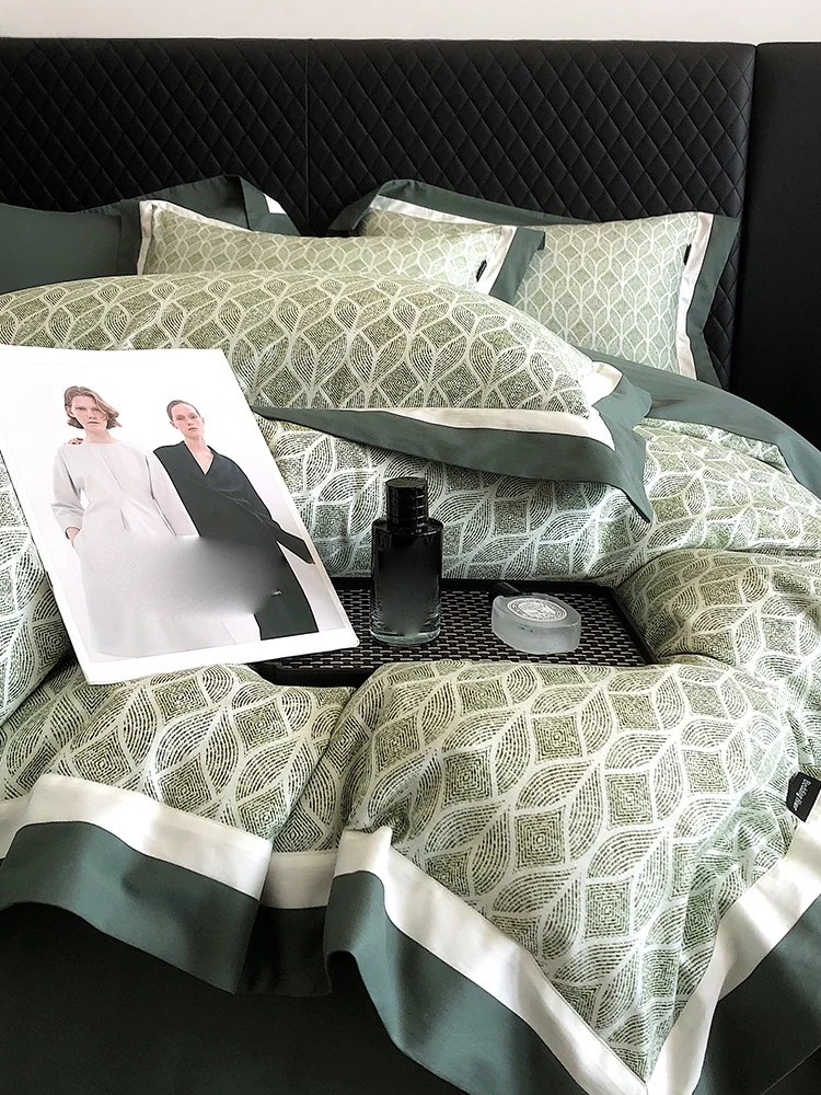 American Style Thickened Warm Cotton Bedding Set 100% Pure Cotton Four-Piece Comforter Cover Bedding for Autumn And Winter