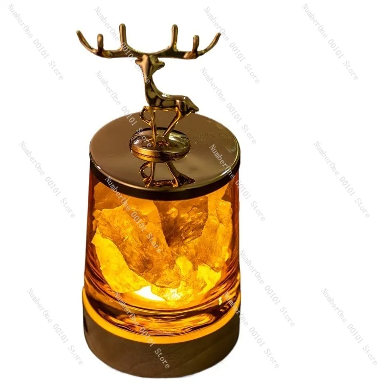 Flameless Crystal Stone Diffuser,Long-Lasting Essential Oil Fragrance Lamp,Creative Aromatherapy Night Light Gift