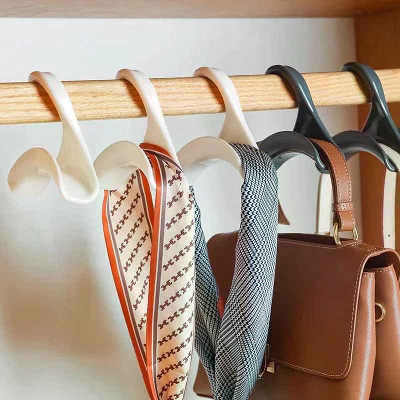 3/5pcs Widen Plastics Hanger Connection Hook Stackable Space Saving Storage Multifunctional Bag And Hat Hanging Rack
