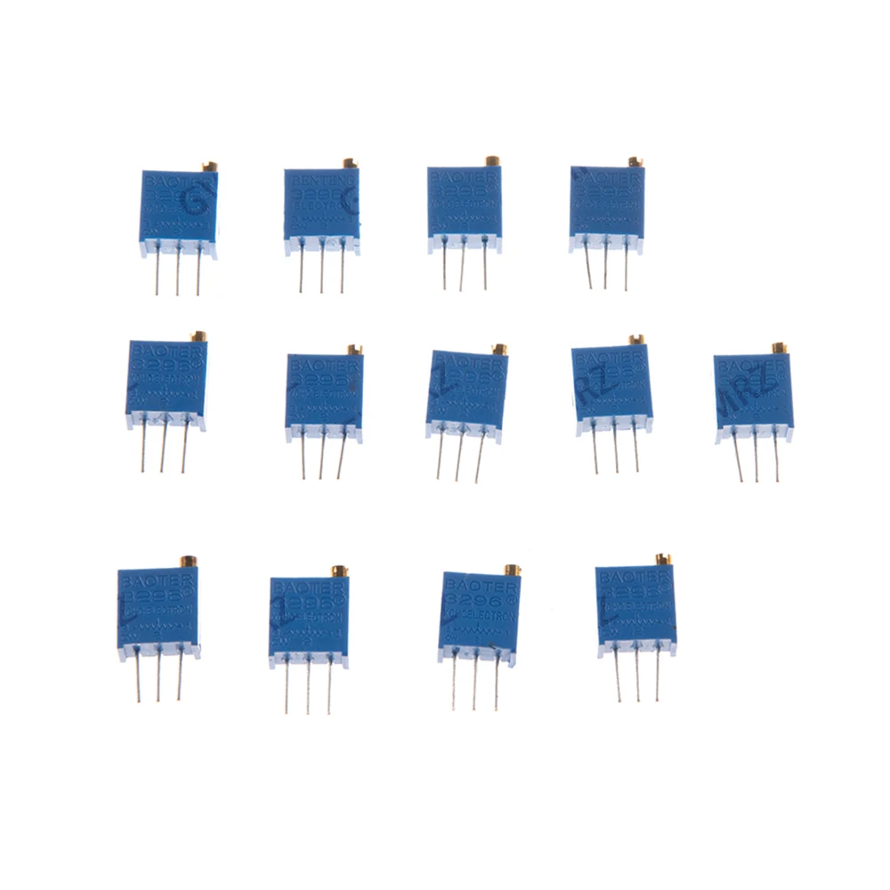 13PCS 10K 100K 3296W Trimmer Potentiometer Adjustable Resistor  500K 1M Ohm Variable Resistor with 3 Pins for DIY Electronics