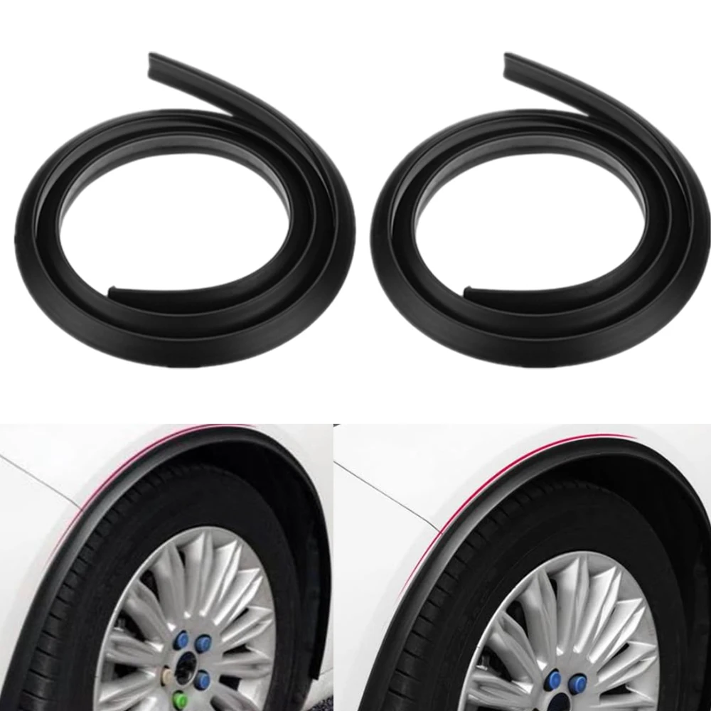 

Universal 2Pcs Car Splash Guard Fender Flare Extension Wheel Eyebrow Moulding Trim Wheel Arch Strip Extenders Decorative Scratch