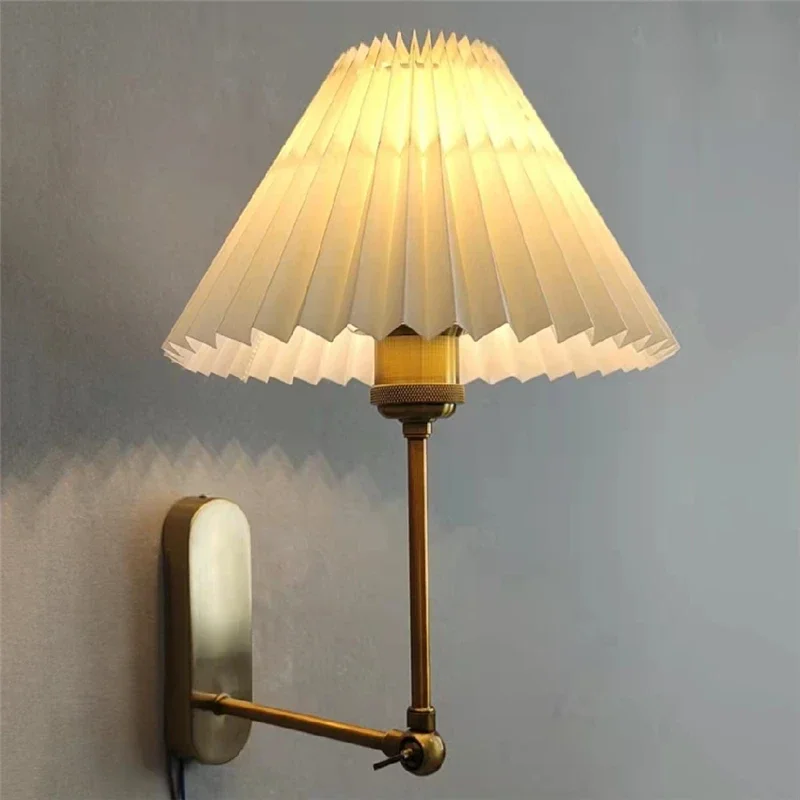 

Modern Simple Wall Lamps LED Origami Lampshade Rotatable Lamp Pole Wall Light Mirror Beside Bedroom Lamp Living Room Decoration