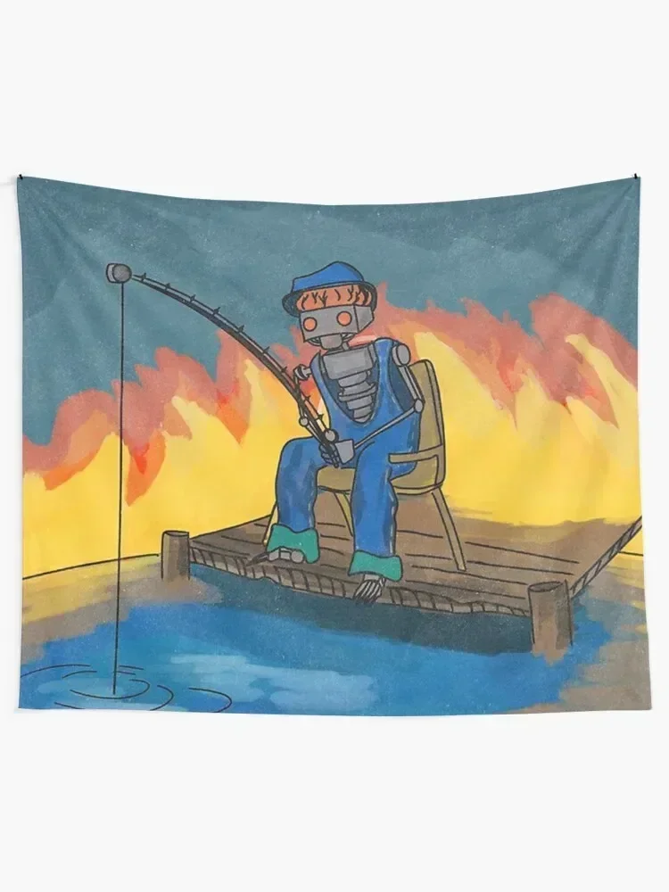 Fishing for Fishies Tapestry Room Decor Cute Room Aesthetic Tapestry