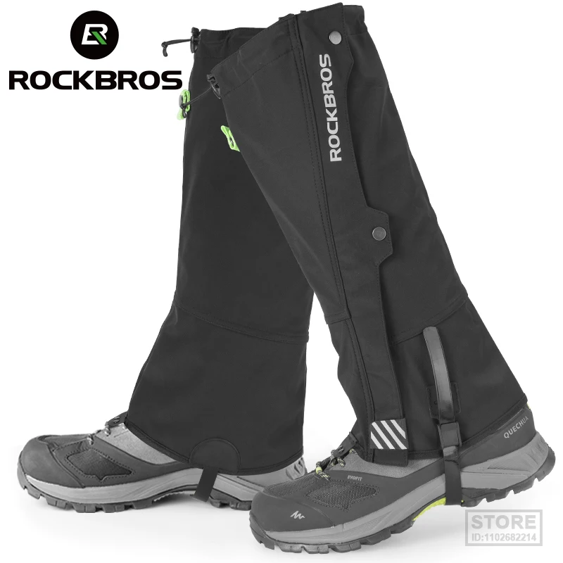 

ROCKBROS Legging Gaiter Outdoor Travel Leg Warmers Hiking Skiing Waterproof Winter Shoe Cover Boot Tourist Foot Protection Guard