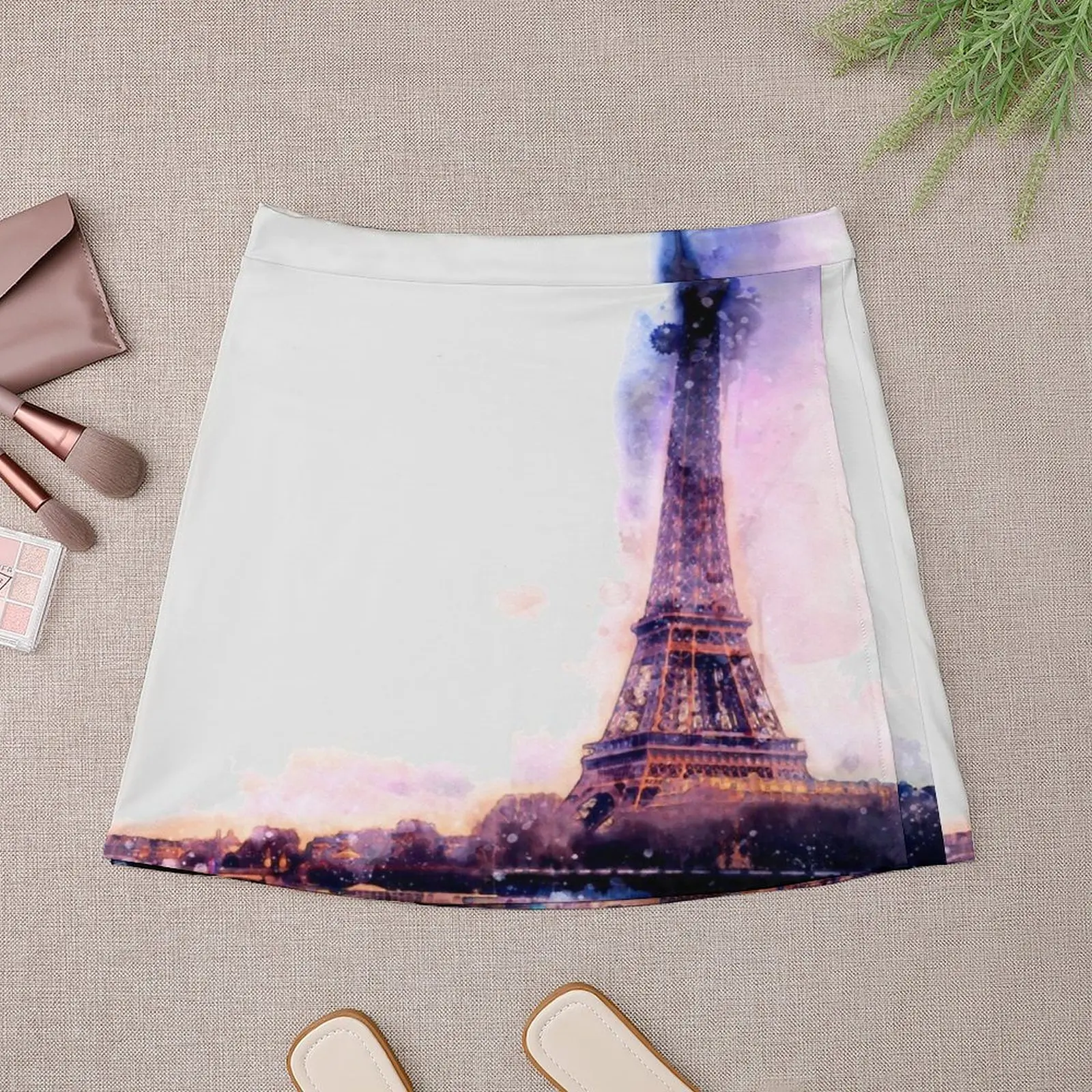 Eiffel tower Paris painting Mini Skirt luxury women skirts korean fashion clothes for women kawaii clothes