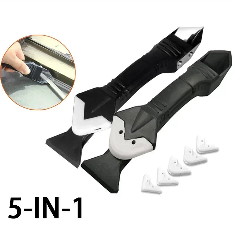 5 in1 Silicone Scraper Sealant Smooth Remover Tool Set Floor Caulk Finisher Grout Kit Glass Glue Angle Scraper Set Accessoriess