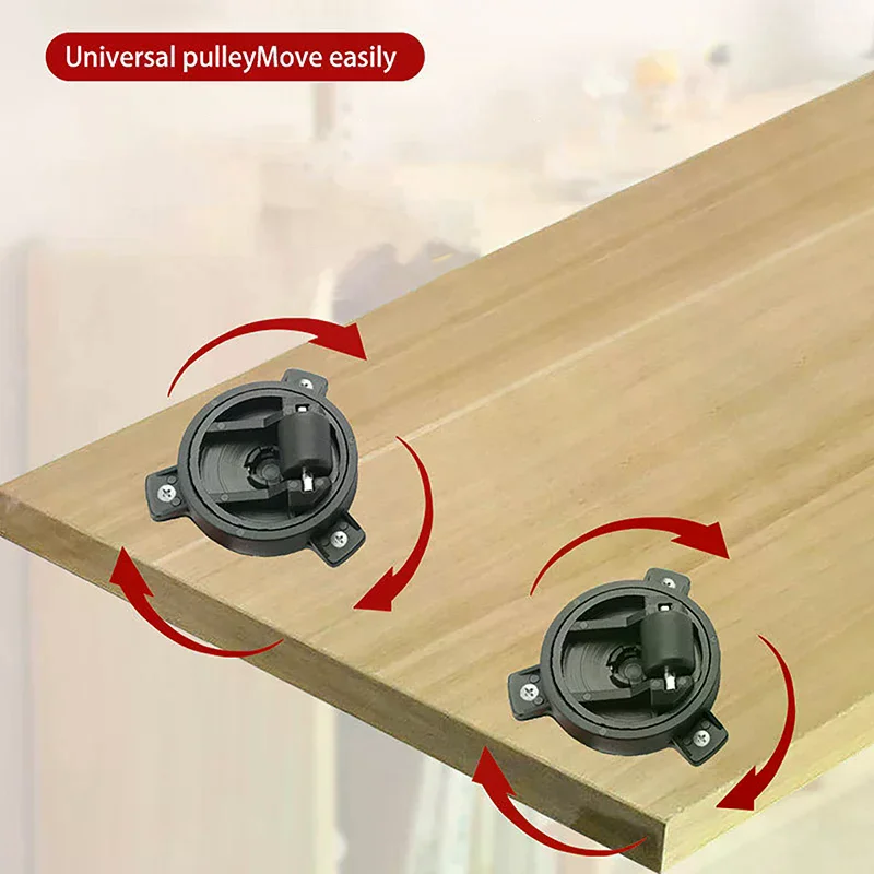 4pcs Invisible Universal Slotted Wheel 360 Degree Rotation Caster Smooth Quiet For Home&Office Furniture Bottom Push-pull Moving